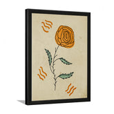 Elegant Nature Inspired Orange Floral Botanical Photo Frame Wall Art